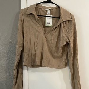NWT tan H&M cropped top
